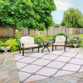 Coastal Geometric Lattice Indoor Outdoor Luxurious Area Rug