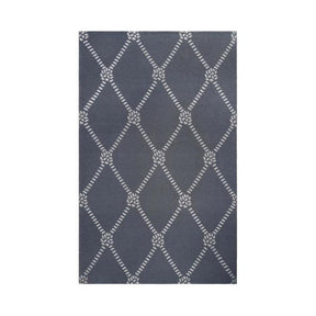 Coastal Geometric Lattice Indoor Outdoor Luxurious Area Rug