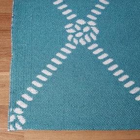 Coastal Geometric Lattice Indoor Outdoor Luxurious Area Rug