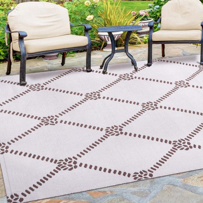 Coastal Geometric Lattice Indoor Outdoor Luxurious Area Rug