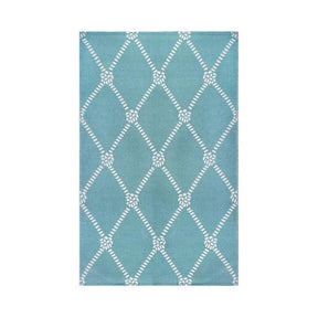 Coastal Geometric Lattice Indoor Outdoor Luxurious Area Rug