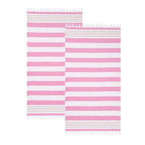 Coastal Resort Stripe Fouta 2 Piece Beach Towel with Tassels