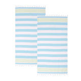 Coastal Resort Stripe Fouta Cotton Beach Towel Set of 2 Piece