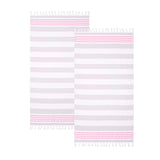Coastal Resort Stripe Fouta Cotton Beach Towel Set of 2 Piece