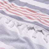 Coastal Resort Stripe Fouta 2 Piece Beach Towel with Tassels