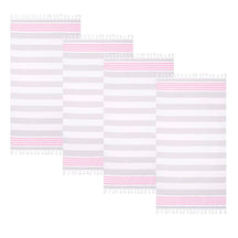 Coastal Resort Stripe Fouta 4 Piece Beach Towel with Tassels