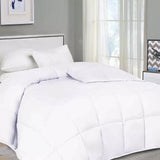 Comforter Mattress Protector Standard Pillows Set, Full/ Queen, White