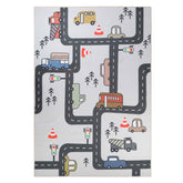 Construction Zone Non-Slip Kids Playroom  Washable Indoor Area Rug