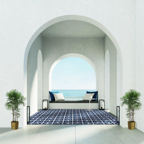 Contemporary Geometric Arrow Pattern Indoor/ Outdoor Area Rug