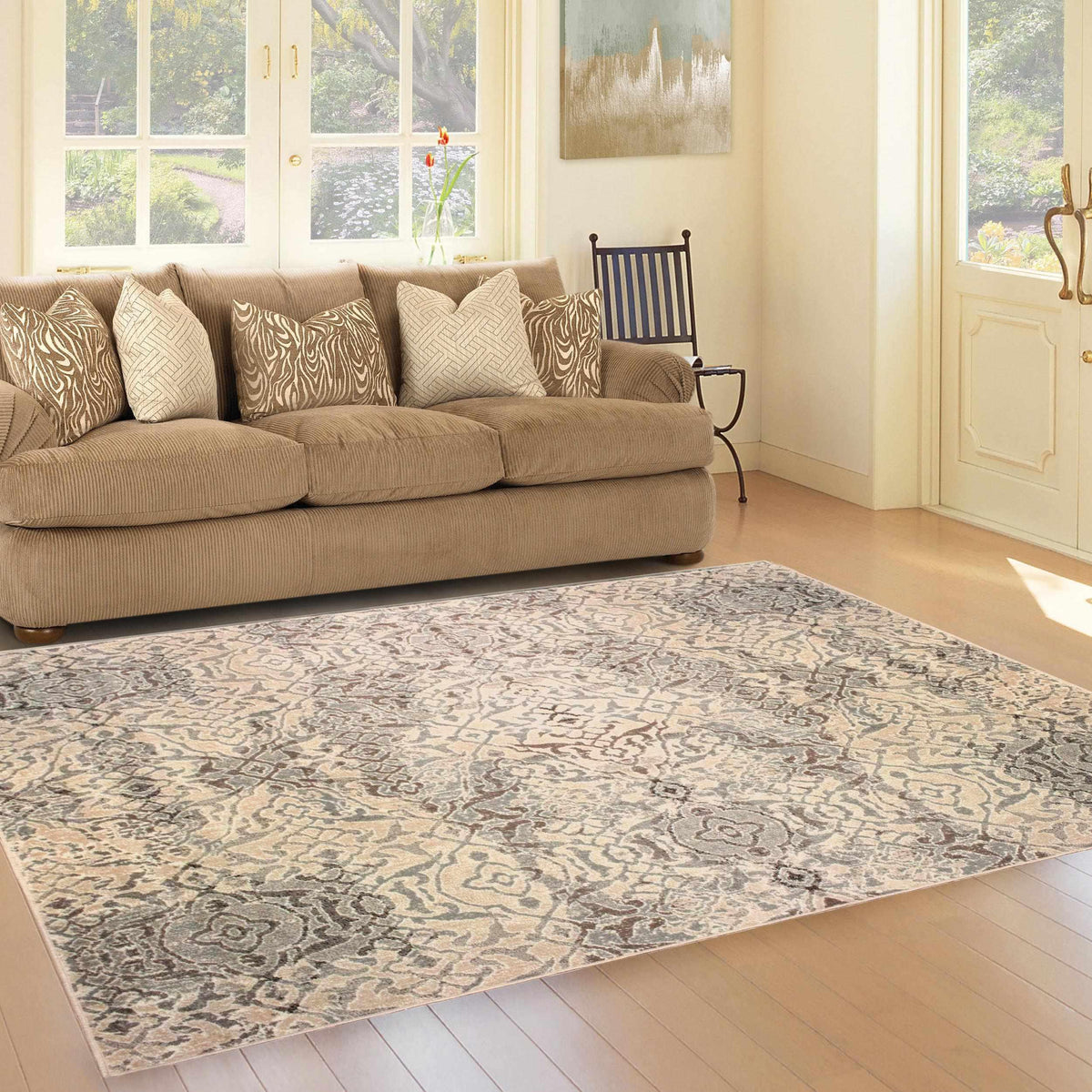 Corbin Damask Indoor Large Area Rugs Or Runner Rug