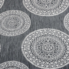 Cordon Jacquard Grommet Floral Medallion Curtain Panel Set