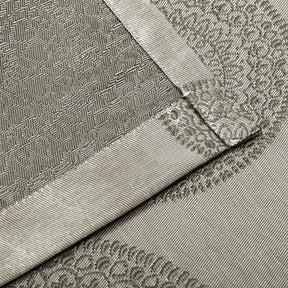 Cordon Jacquard Grommet Floral Medallion Curtain Panel Set