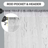 Cormac Printed Geometric Trellis Sheer Curtain Set of 2 Panels