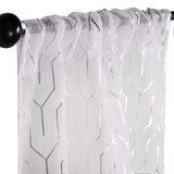 Cormac Printed Geometric Trellis Sheer Curtain Set of 2 Panels