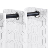 Cormac Printed Geometric Trellis Sheer Curtain Set of 2 Panels