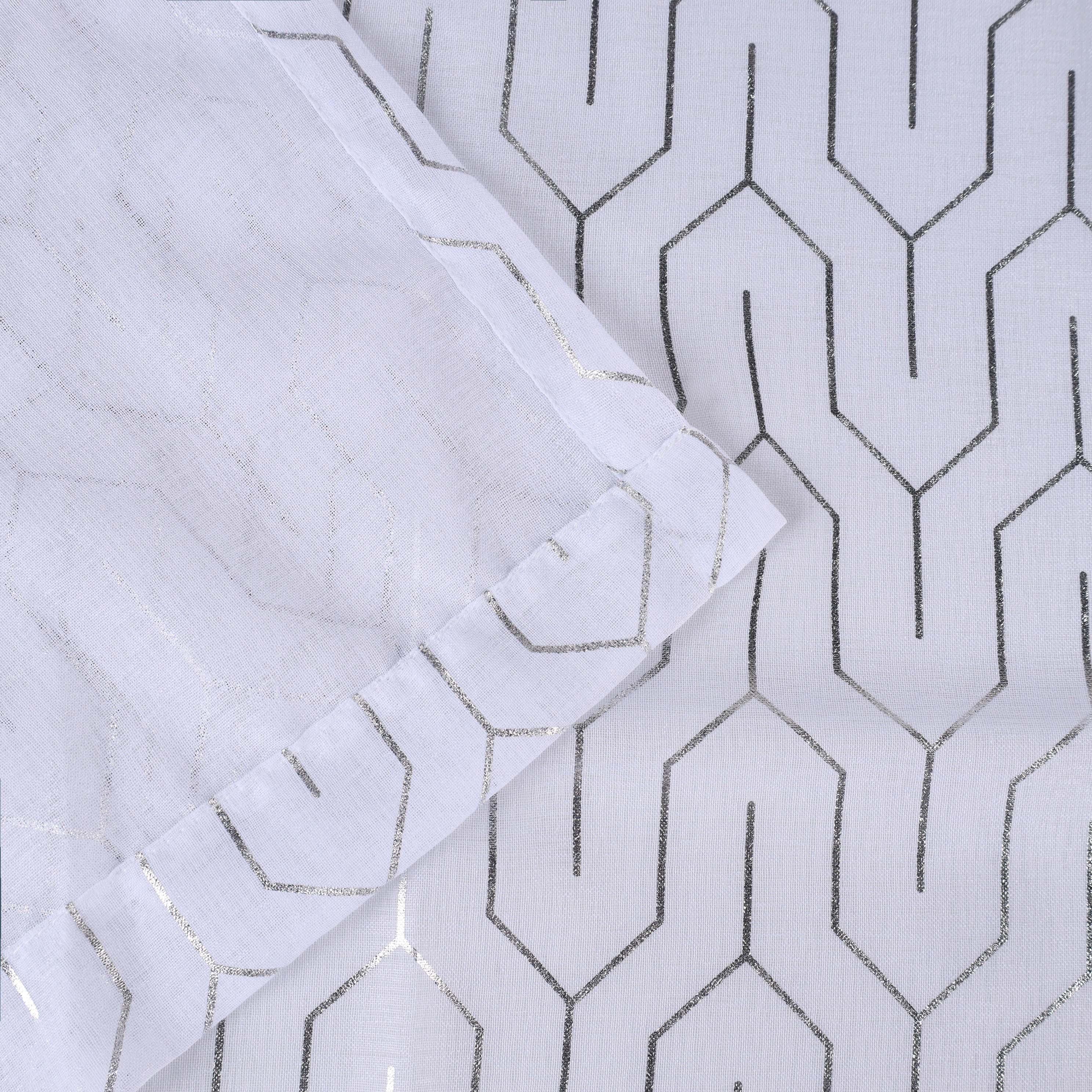 Cormac Printed Geometric Trellis Sheer Curtain Set of 2 Panels
