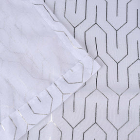 Cormac Printed Geometric Trellis Sheer Curtain Set of 2 Panels