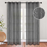 Cormac Printed Geometric Trellis Sheer Curtain Set of 2 Panels