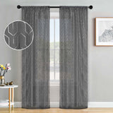 Cormac Printed Geometric Trellis Sheer Curtain Set of 2 Panels