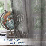 Cormac Printed Geometric Trellis Sheer Curtain Set of 2 Panels