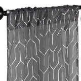 Cormac Printed Geometric Trellis Sheer Curtain Set of 2 Panels