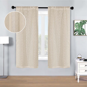 Cormac Printed Geometric Trellis Sheer Curtain Set of 2 Panels