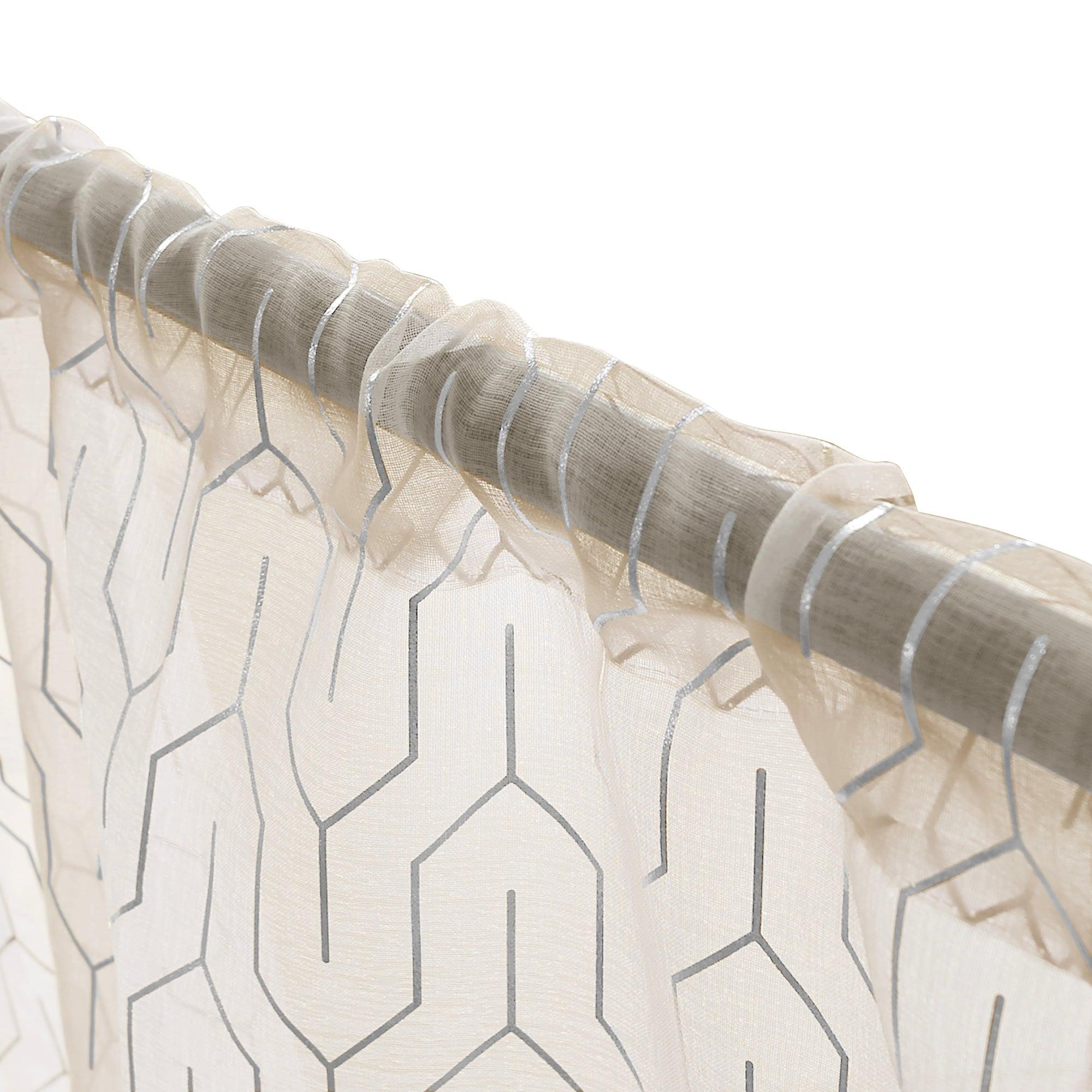 Cormac Printed Geometric Trellis Sheer Curtain Set of 2 Panels