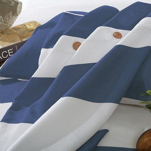 100% Cotton Nautical Stripe Duvet Cover Set Cotton