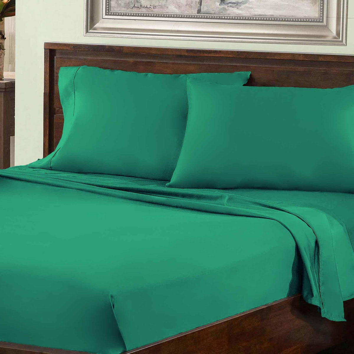 800 Thread Count Cotton Blend Bed Sheet Set Solid Deep Pocket