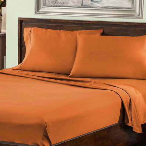 800 Thread Count Cotton Blend Bed Sheet Set Solid Deep Pocket