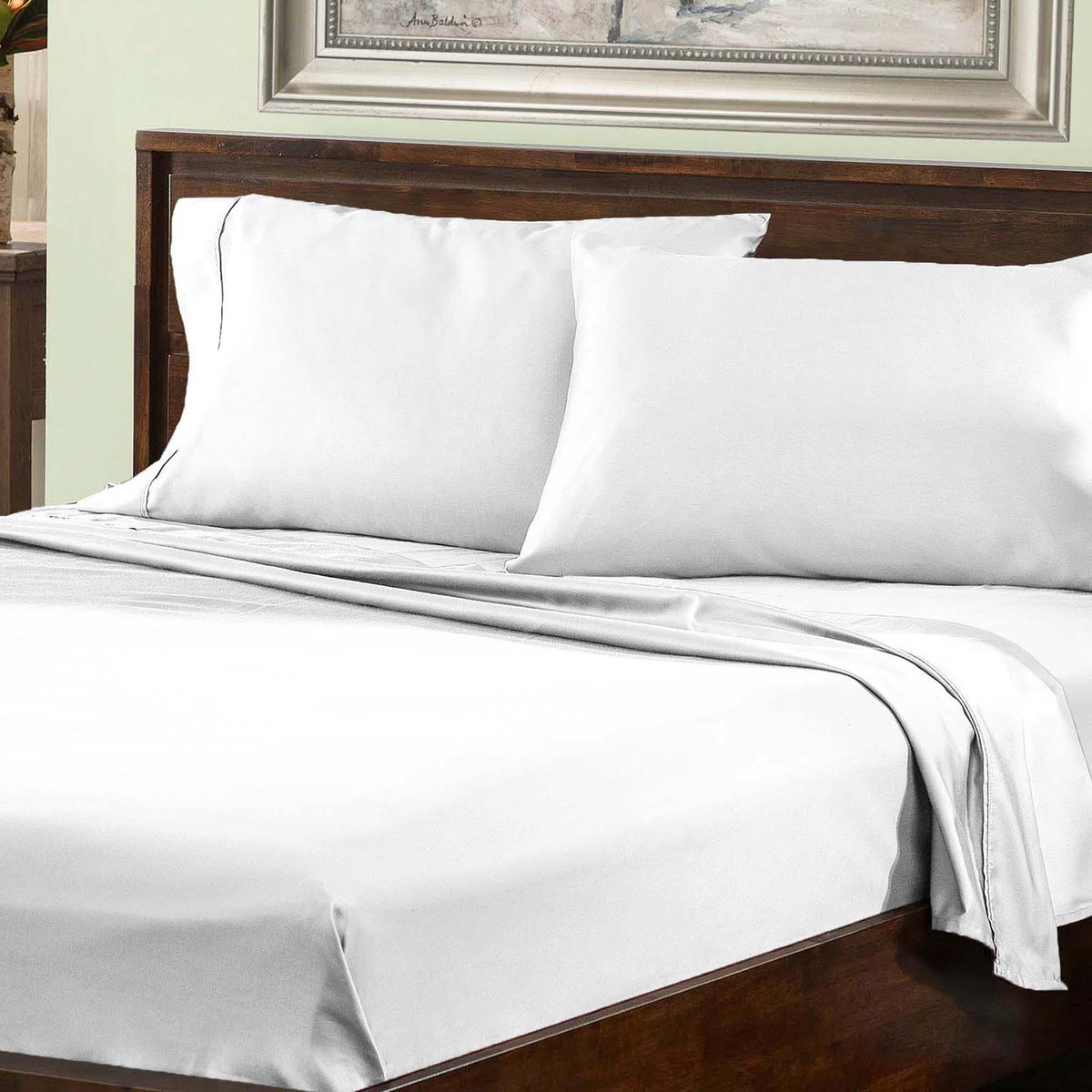 800 Thread Count Cotton Blend Bed Sheet Set Solid Deep Pocket