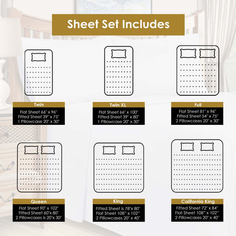 800 Thread Count Cotton Blend Bed Sheet Set Solid Deep Pocket