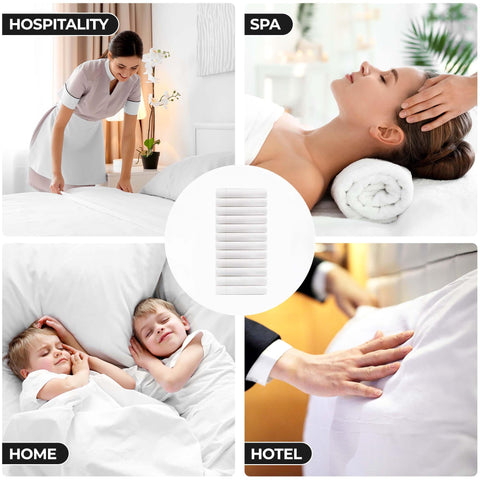 White Cotton Pillowcases Set of 12 Hotel Quality