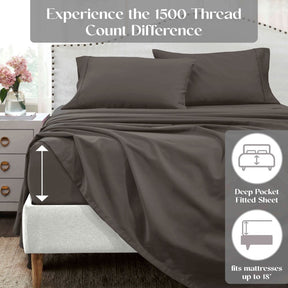 Cotton Blend Solid Deep Pocket Bed Sheet Set