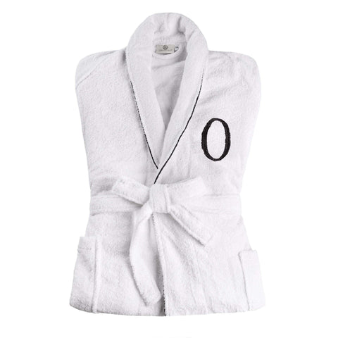 Cotton Embroidered Bathrobe Adults Unisex Bath Robe for Men and Women