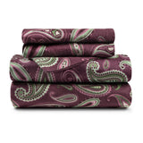 100% Cotton Flannel Bed Sheet Set Floral Paisley Deep Pocket