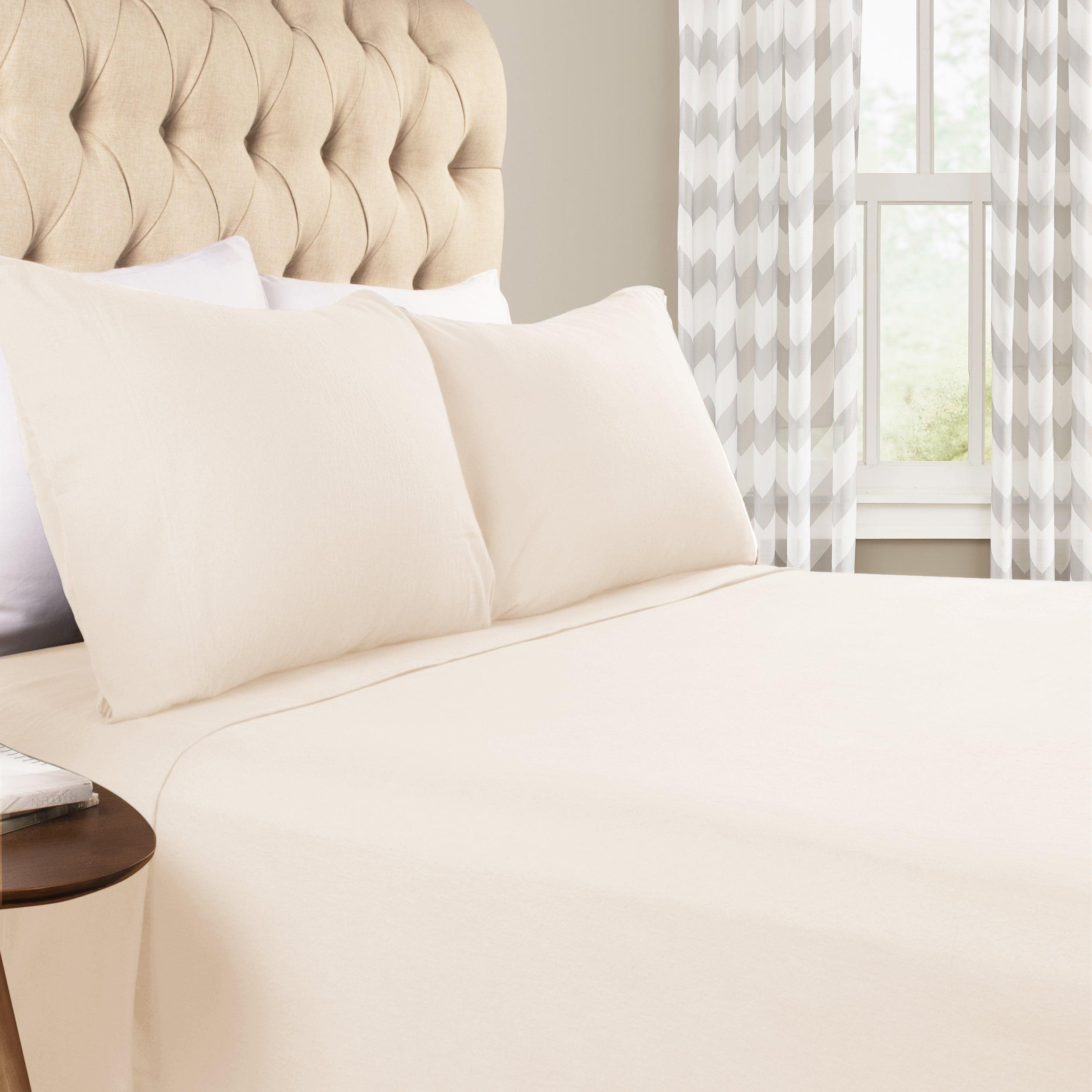 Cotton Flannel Solid Deep Pocket Bed Sheet Set