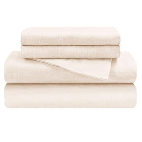 Cotton Flannel Solid Deep Pocket Bed Sheet Set