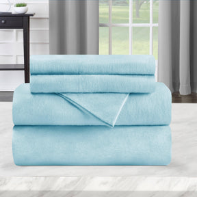 Cotton Flannel Solid Deep Pocket Bed Sheet Set