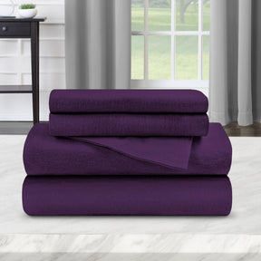 Cotton Flannel Solid Deep Pocket Bed Sheet Set