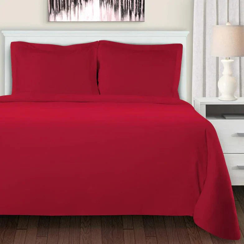 Cotton Flannel Solid Duvet Cover Set with Button Closure
