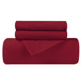 Cotton Flannel Solid Duvet Cover Set with Button Closure