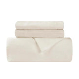 Cotton Flannel Solid Duvet Cover Set with Button Closure