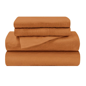 Cotton Flannel Trellis Traditional Solid Deep Pocket Bed Sheet Set