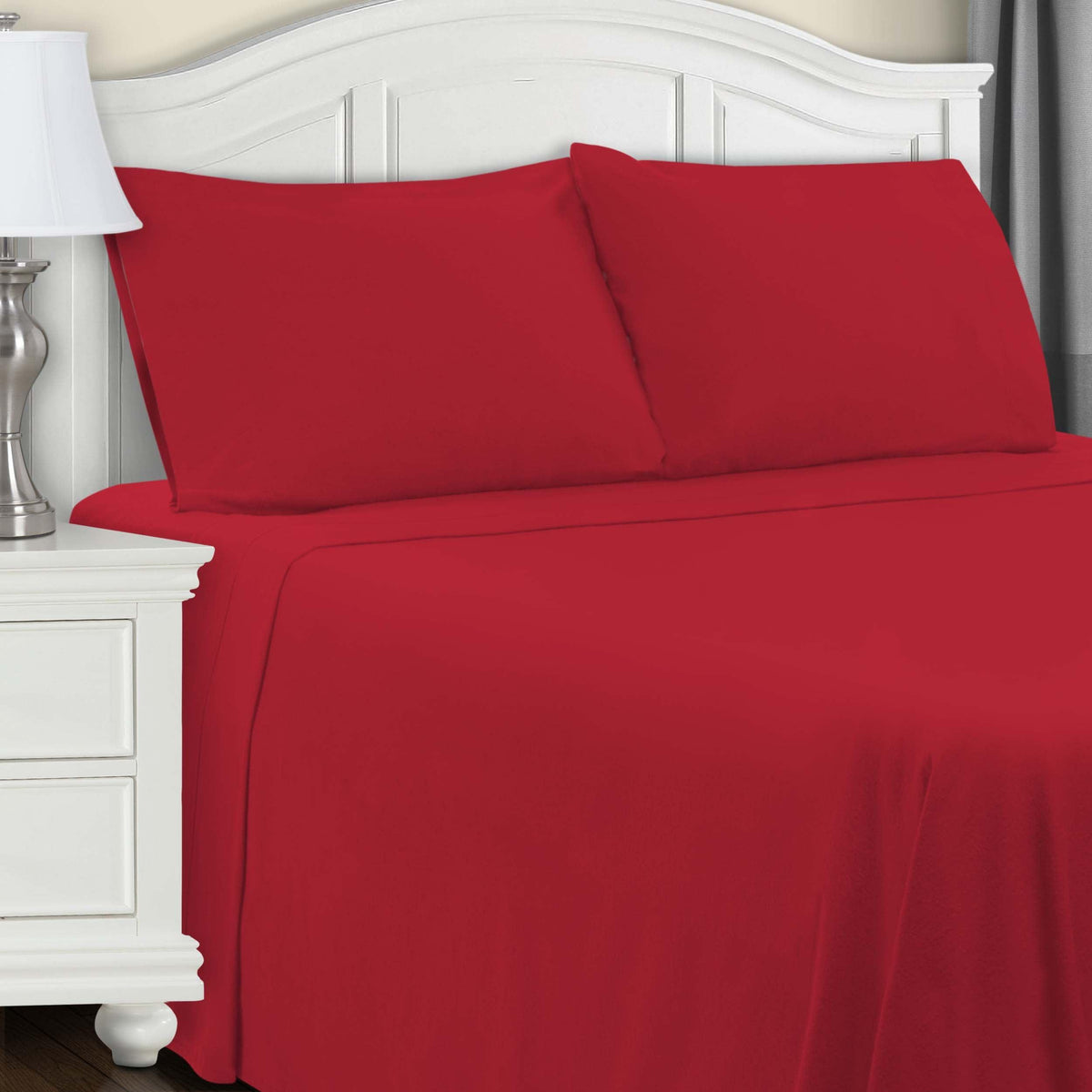 Cotton Flannel Trellis Traditional Solid Deep Pocket Bed Sheet Set