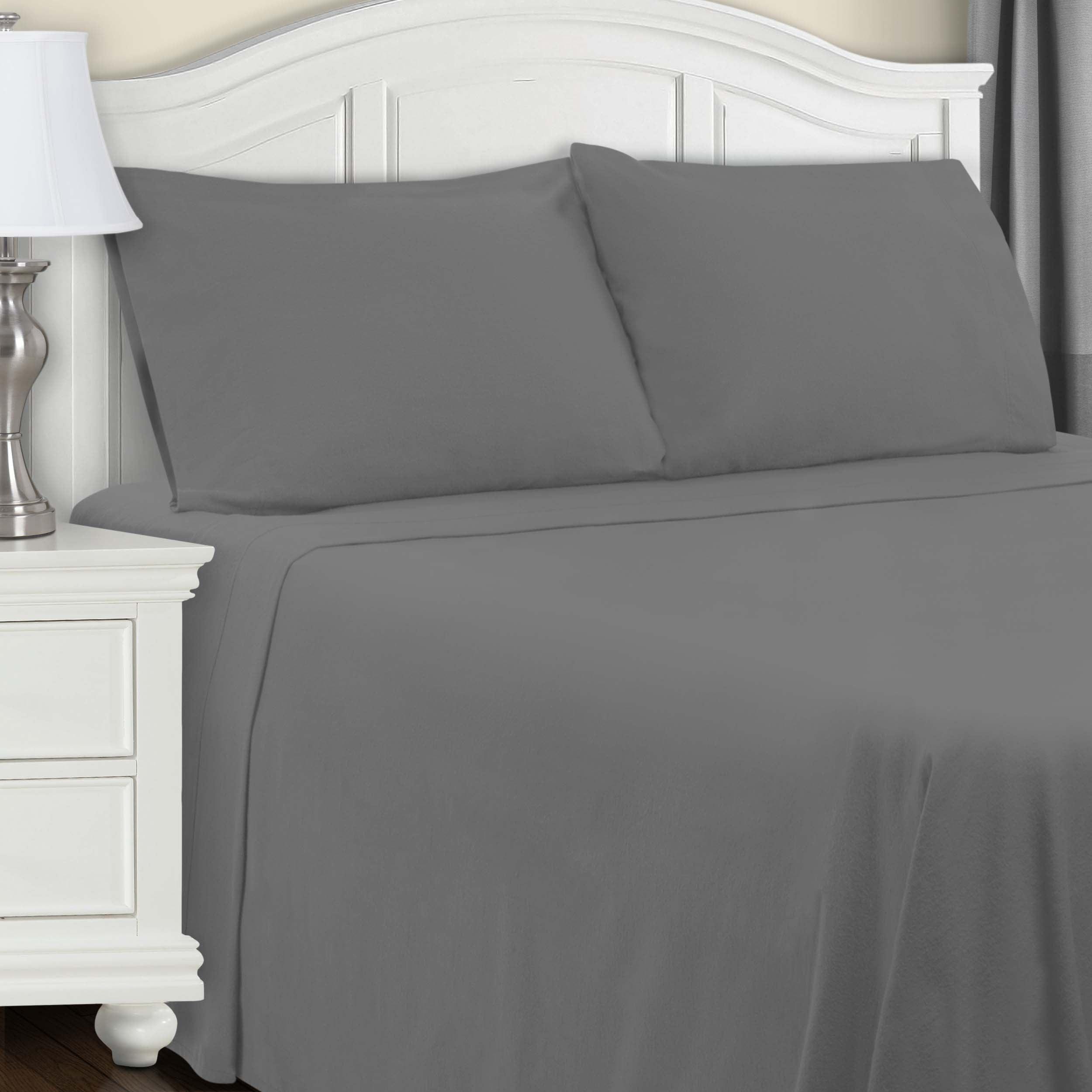 Cotton Flannel Trellis Traditional Solid Deep Pocket Bed Sheet Set