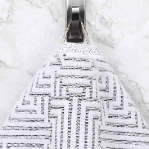 Cotton Modern Geometric Jacquard Plush Absorbent 3-Piece Towel Set