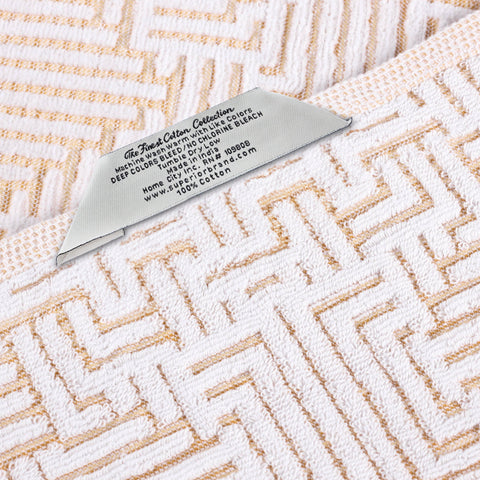 Cotton Modern Geometric Jacquard Plush Absorbent 3-Piece Towel Set