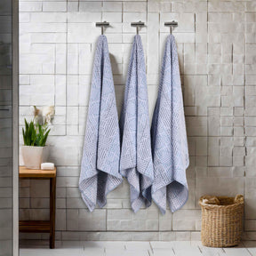 Cotton Modern Geometric Jacquard Plush Absorbent Bath Towel Set of 3