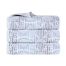 Cotton Modern Geometric Jacquard Plush Absorbent Bath Towel Set of 3